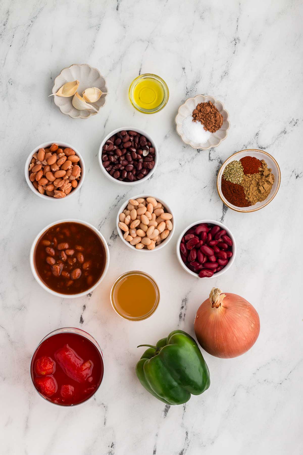 ingredients for 5 Bean Chili