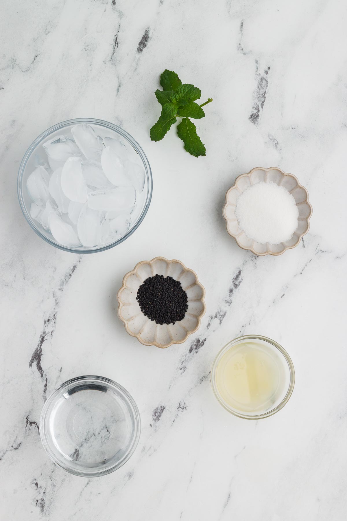 ingredients for basil seed drink