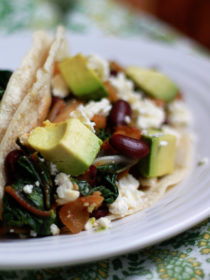 Beans and Greens Tacos recipe - Made with kidney beans and rainbow chard, these hearty tacos are pretty much the perfect weeknight meal.