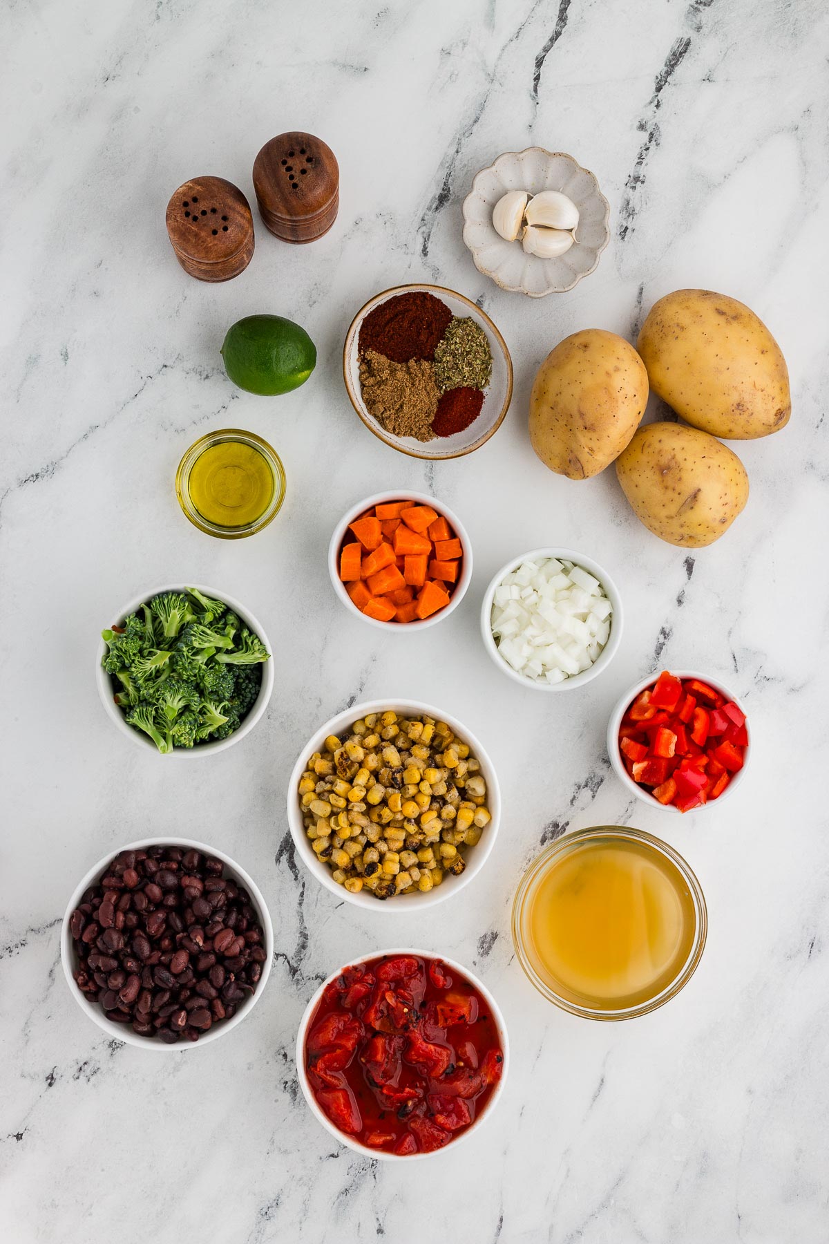 Ingredients for Black Bean Veggie Chili