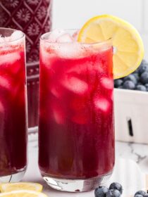 Two glasses of Blueberry Lemonade