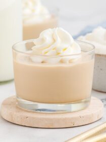cup of butterscotch pudding