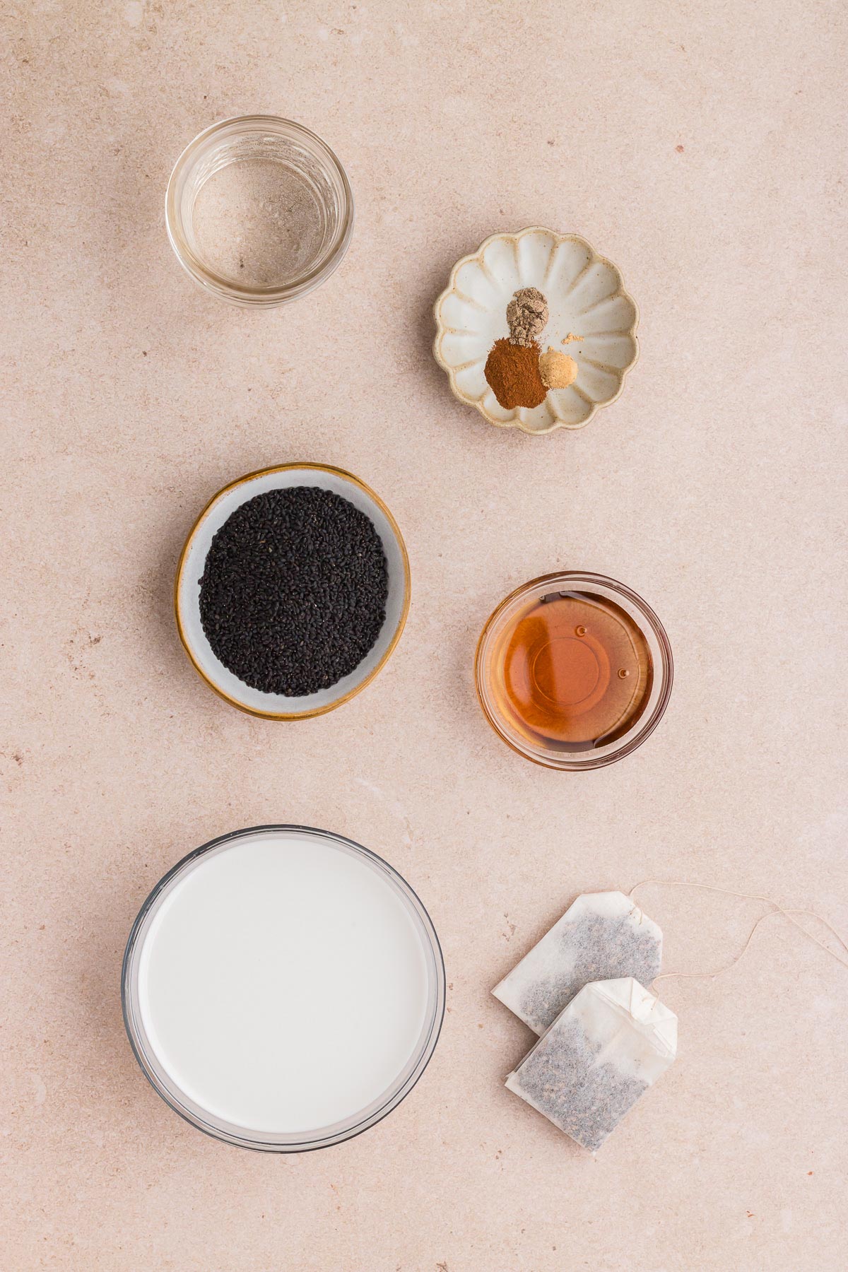 ingredients for chai latte basil pudding