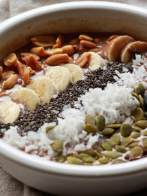 Wanna feel like you're getting to eat ice cream for breakfast? Make this Chocolate Peanut Butter Smoothie Bowl! It's refreshing, surprisingly hearty, and pretty dang healthy, too.
