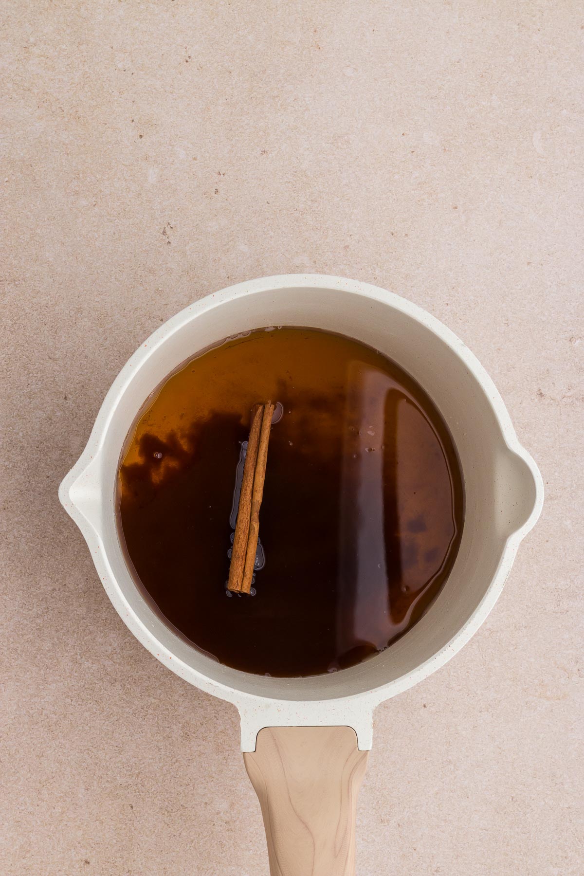 Cinnamon Dolce Coffee Syrup in a saucepan
