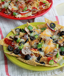 Combination pizza nachos with optional pepperoni and sausage | Kitchen Treaty