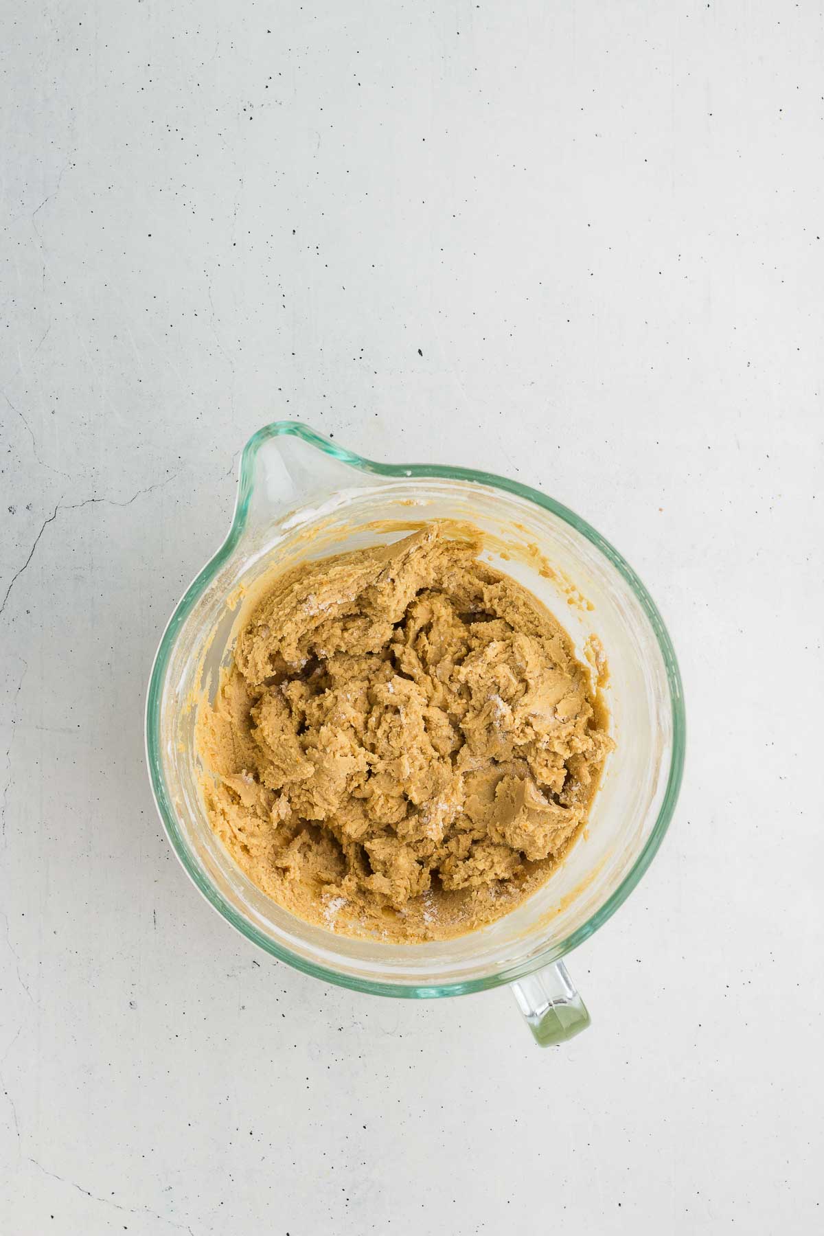 Dough for Cranberry Orange White Chocolate Chip Cookies after flour is added