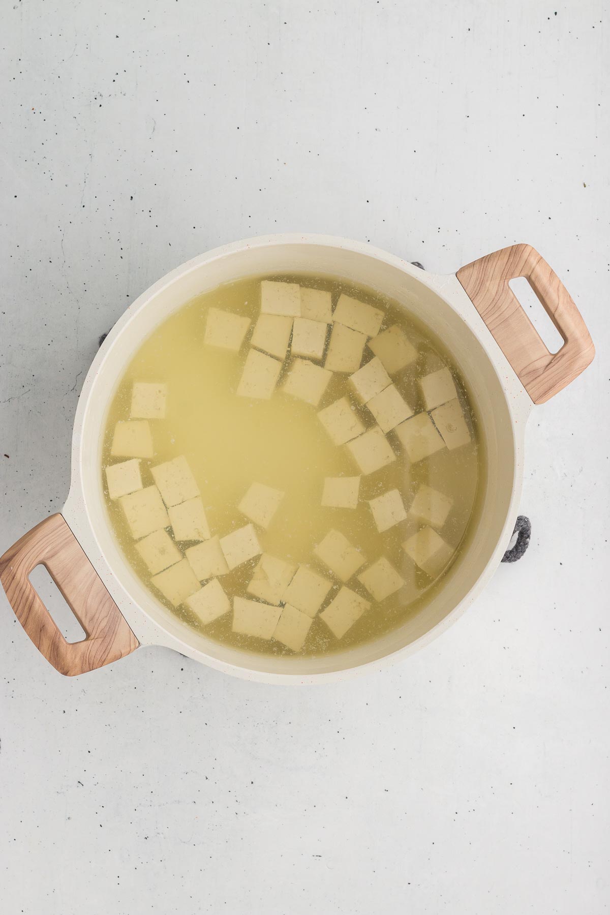 boiling tofu in salt water for Crispy Air Fryer Tofu