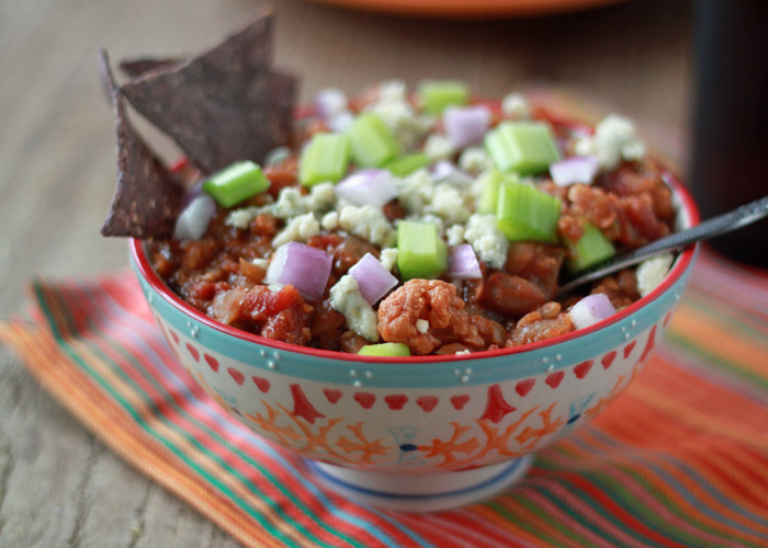 Crock Pot Vegetarian Buffalo Cauliflower Chili