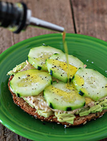 Cucumber Hummus Avocado Toast | kitchentreaty.com