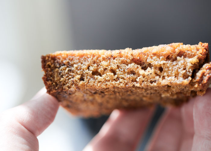 Slice of dairy-free banana bread