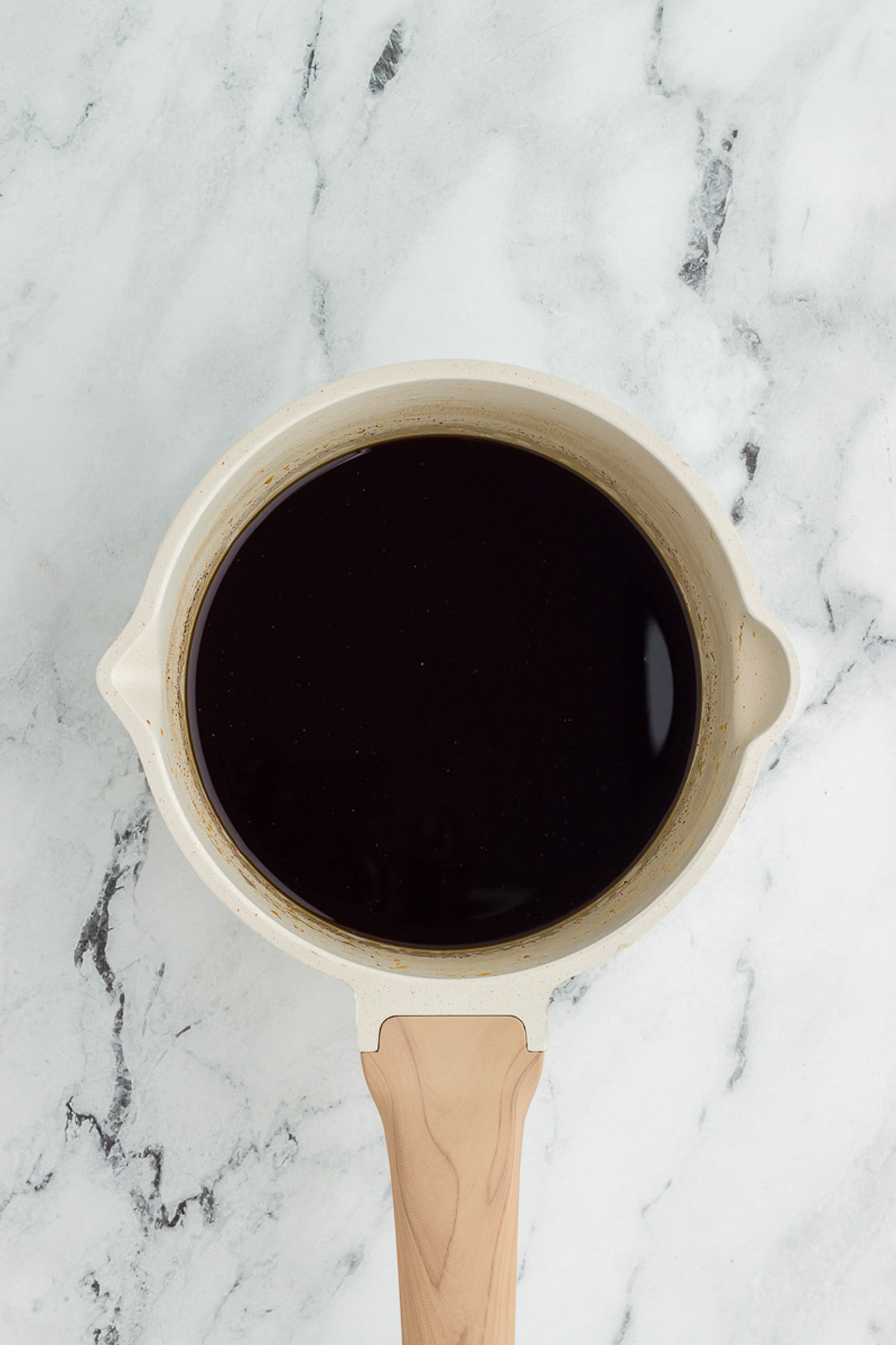 homemade gingerbread coffee syrup in a saucepan