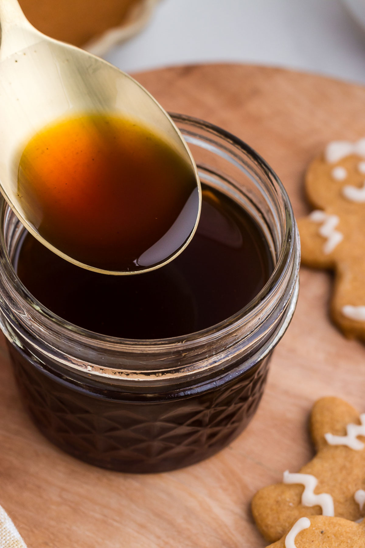 A spoonful of gingerbread coffee syrup