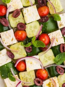 unique Greek Mosaic Salad close-up
