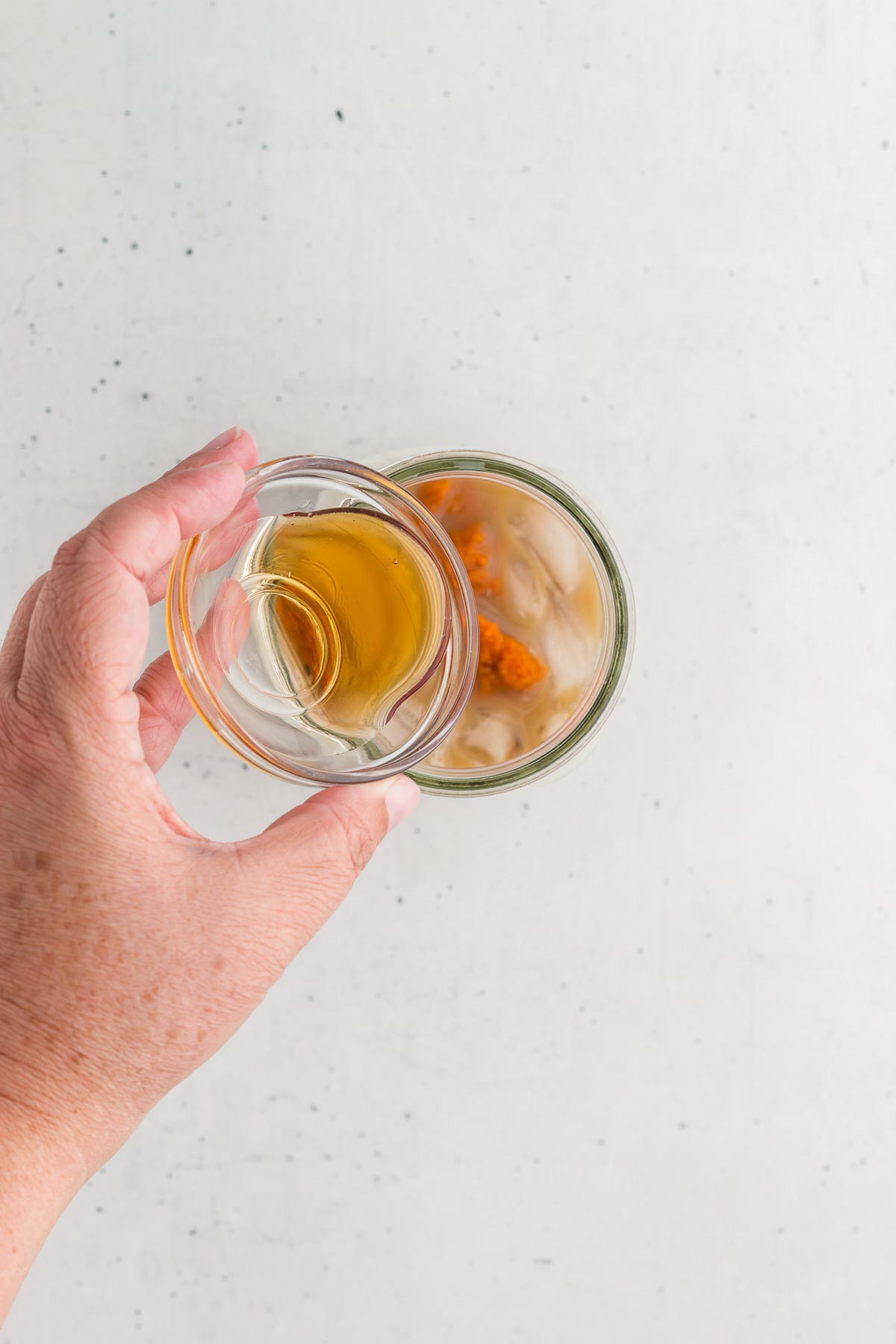 step 8 for how to make an easy iced pumpkin spice latte