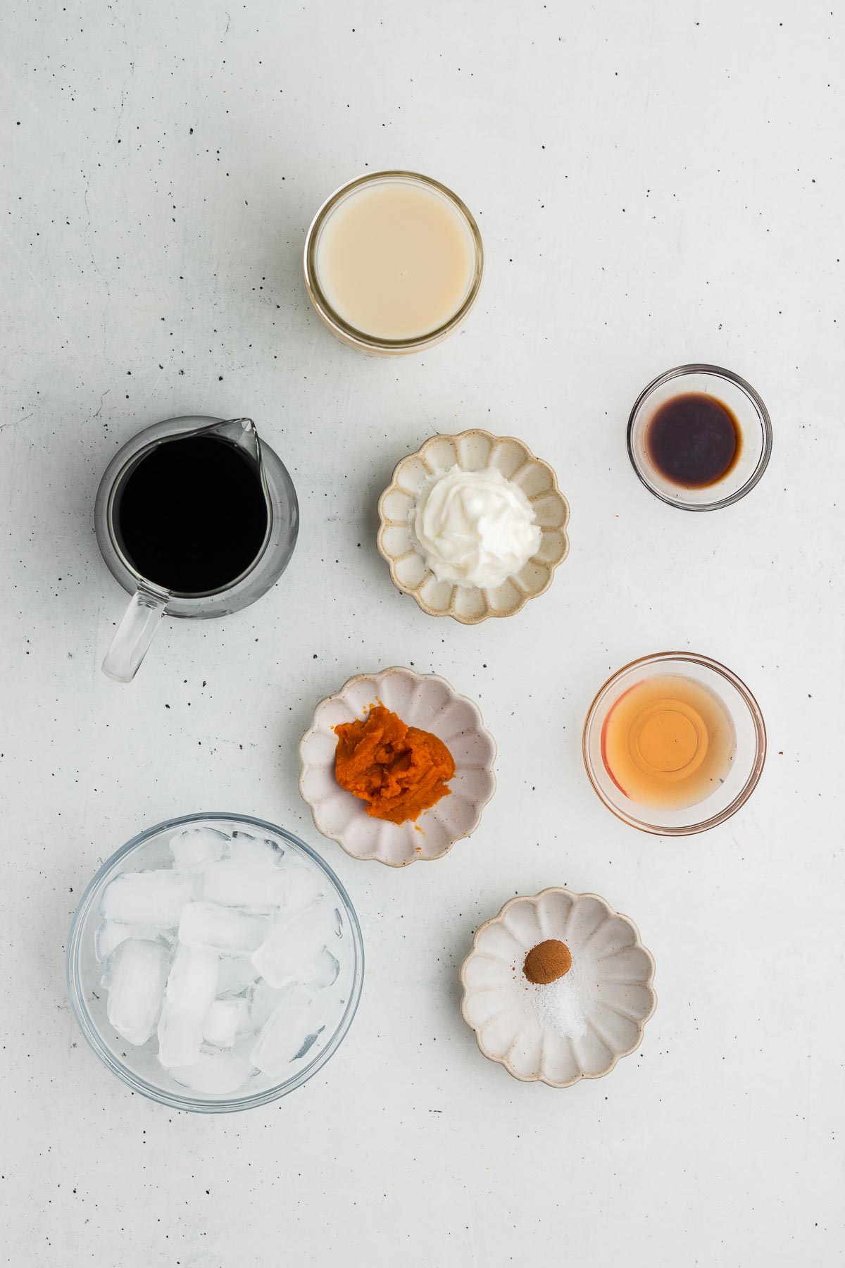 ingredients for Iced Pumpkin Spiced Latte
