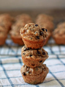 Peanut Butter Banana Chocolate Chip Mini Muffins
