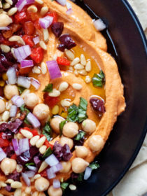Loaded Roasted Red Pepper Hummus recipe