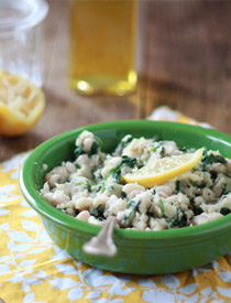 Simply Divine Mashed White Beans with Spinach, Garlic, and Lemon from kitchentreaty.com