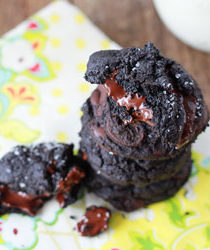 Salted double dark chocolate cookies | Kitchen Treaty