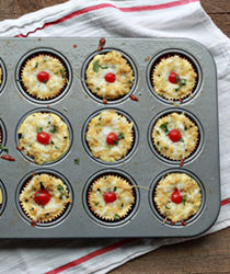Mini Margherita Quinoa Frittatas (with Cherry Tomatoes, Fresh Basil, and Mozzarella) | Kitchen Treaty