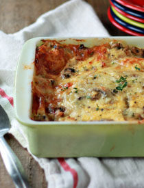 Mushroom and Swiss Breakfast Strata with Optional Bacon | Kitchen Treaty