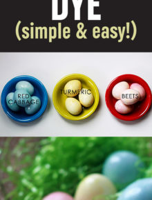 How to make natural Easter egg dye the simple and easy way! Using only red cabbage, turmeric, beets, water, and vinegar. Love these pretty pastel Easter eggs!