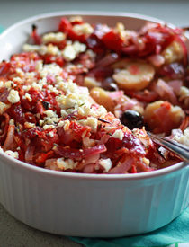 Potatoes Baked with Tomatoes, Olives, & Feta | kitchentreaty.com