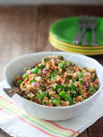 Quinoa Confetti Salad with Sugar Snap Peas & Toasted Pepitas