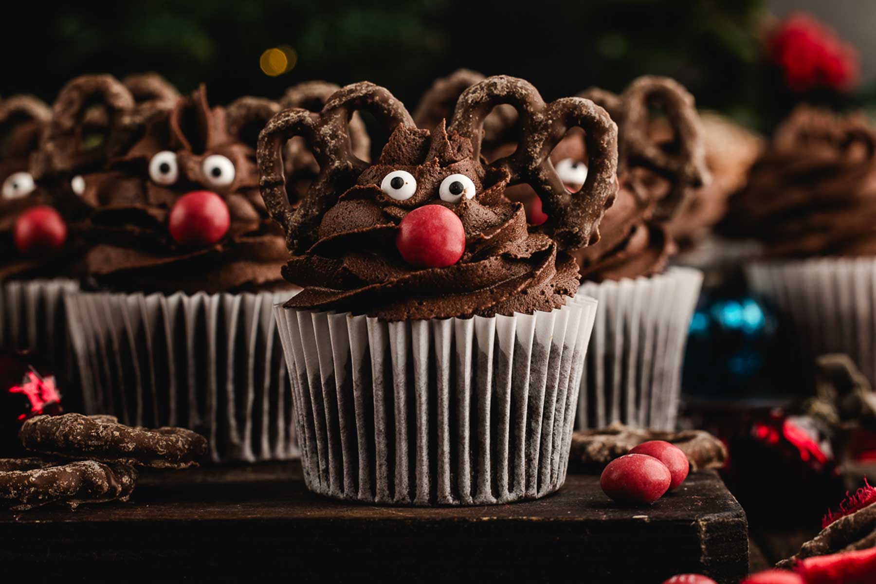 group of reindeer cupcakes