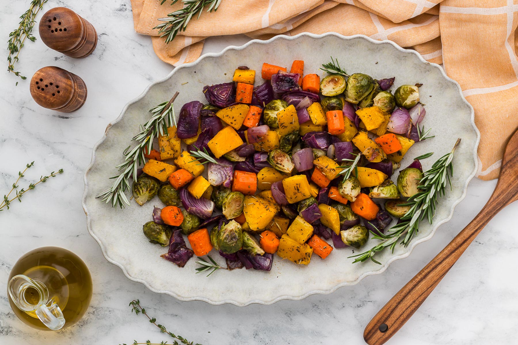 Roasted Fall Vegetables on a plate