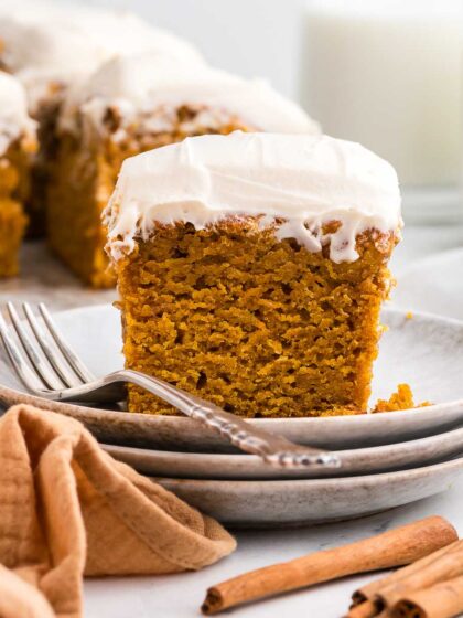 Spiced Sweet Potato Cake on white plates